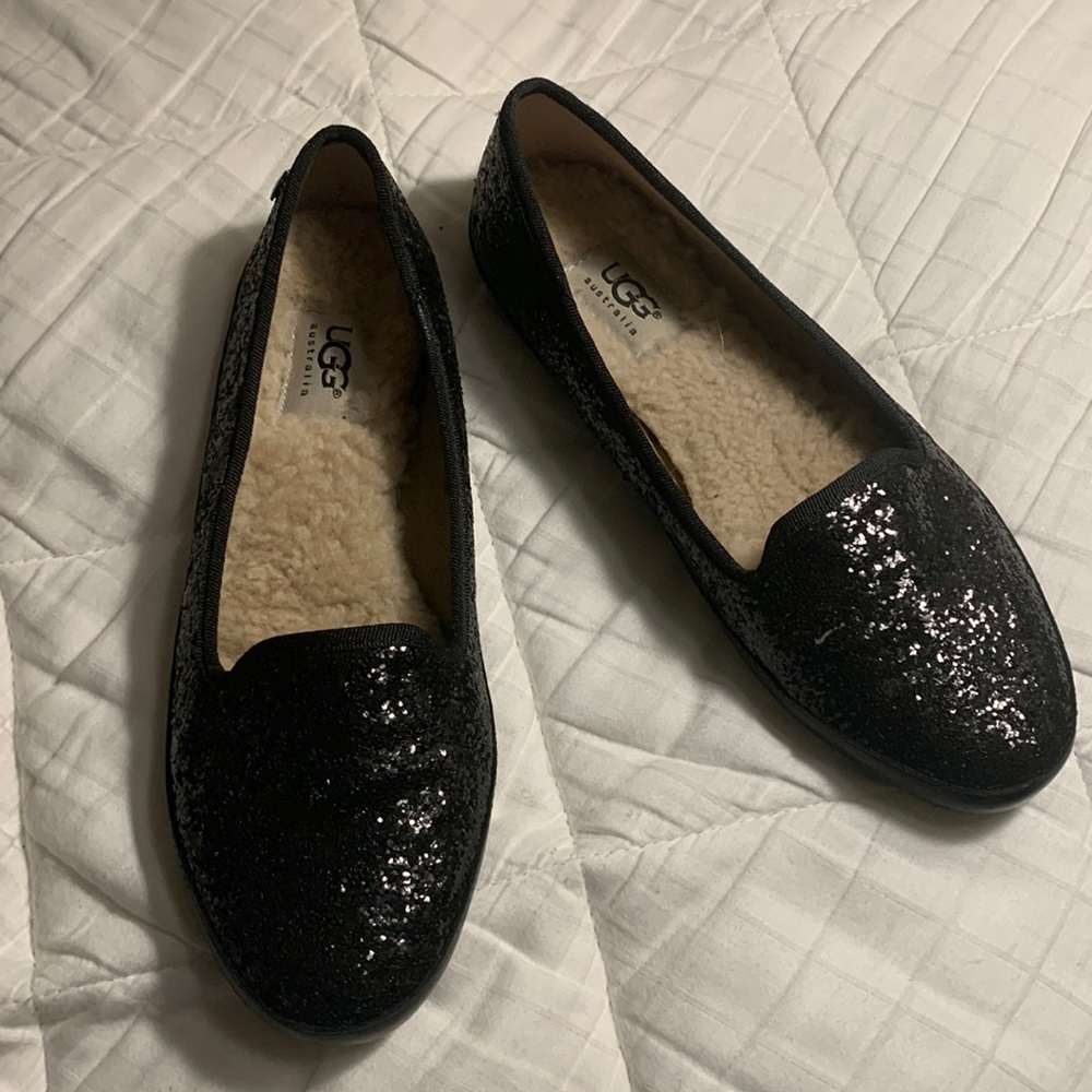 Ugg black sparkle flats